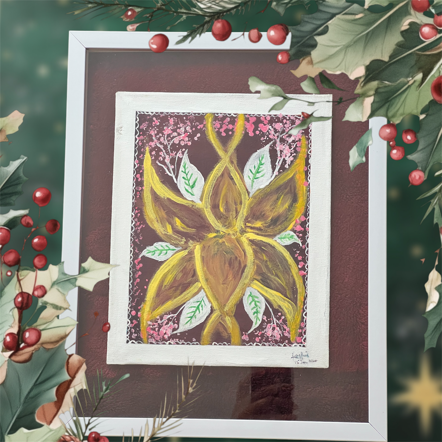 Abstract Floral design painting by Raj R (Original)